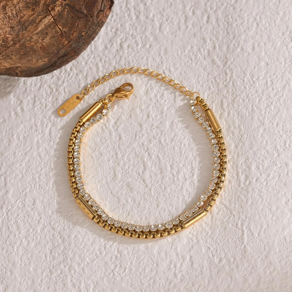 layered zircon bracelet