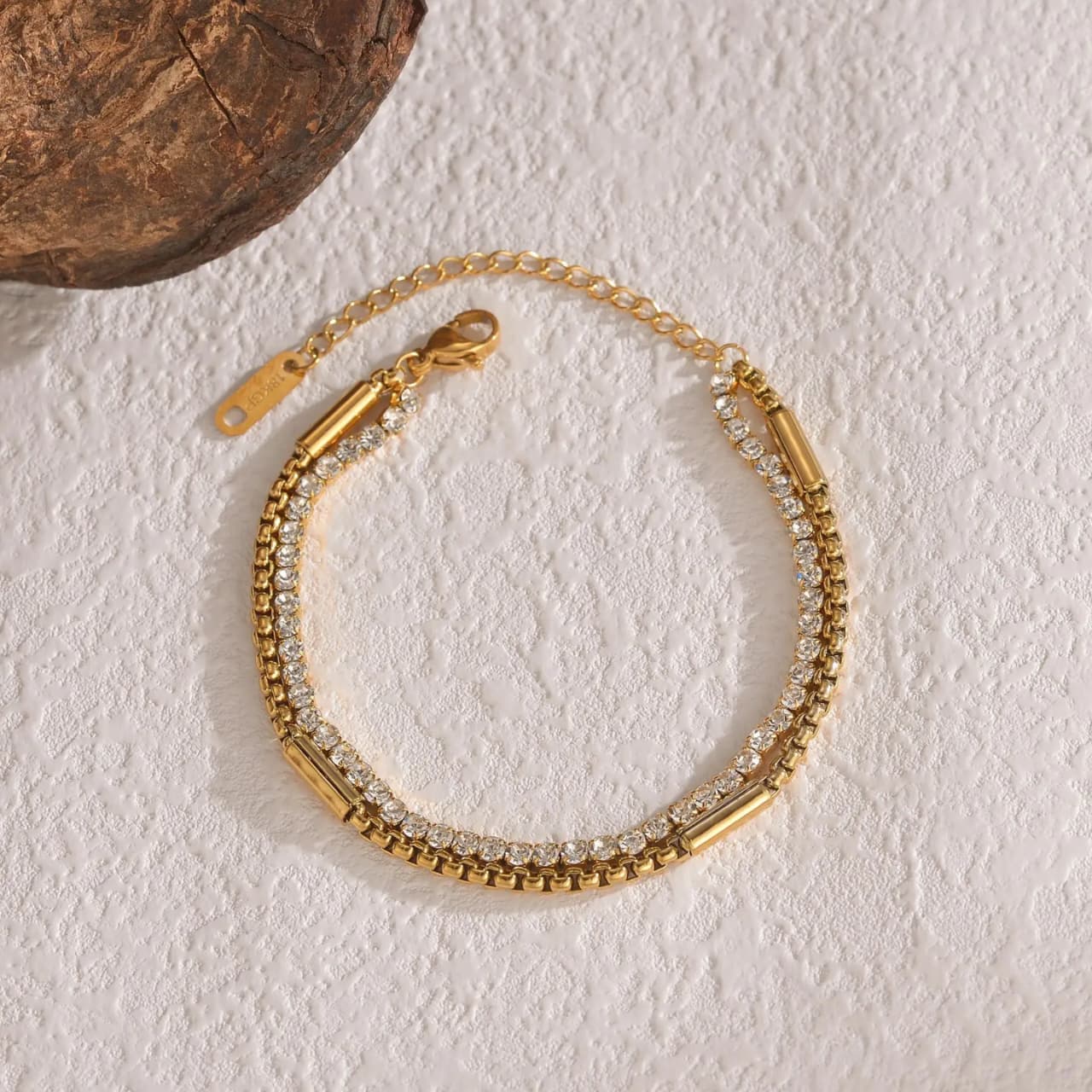 layered zircon bracelet