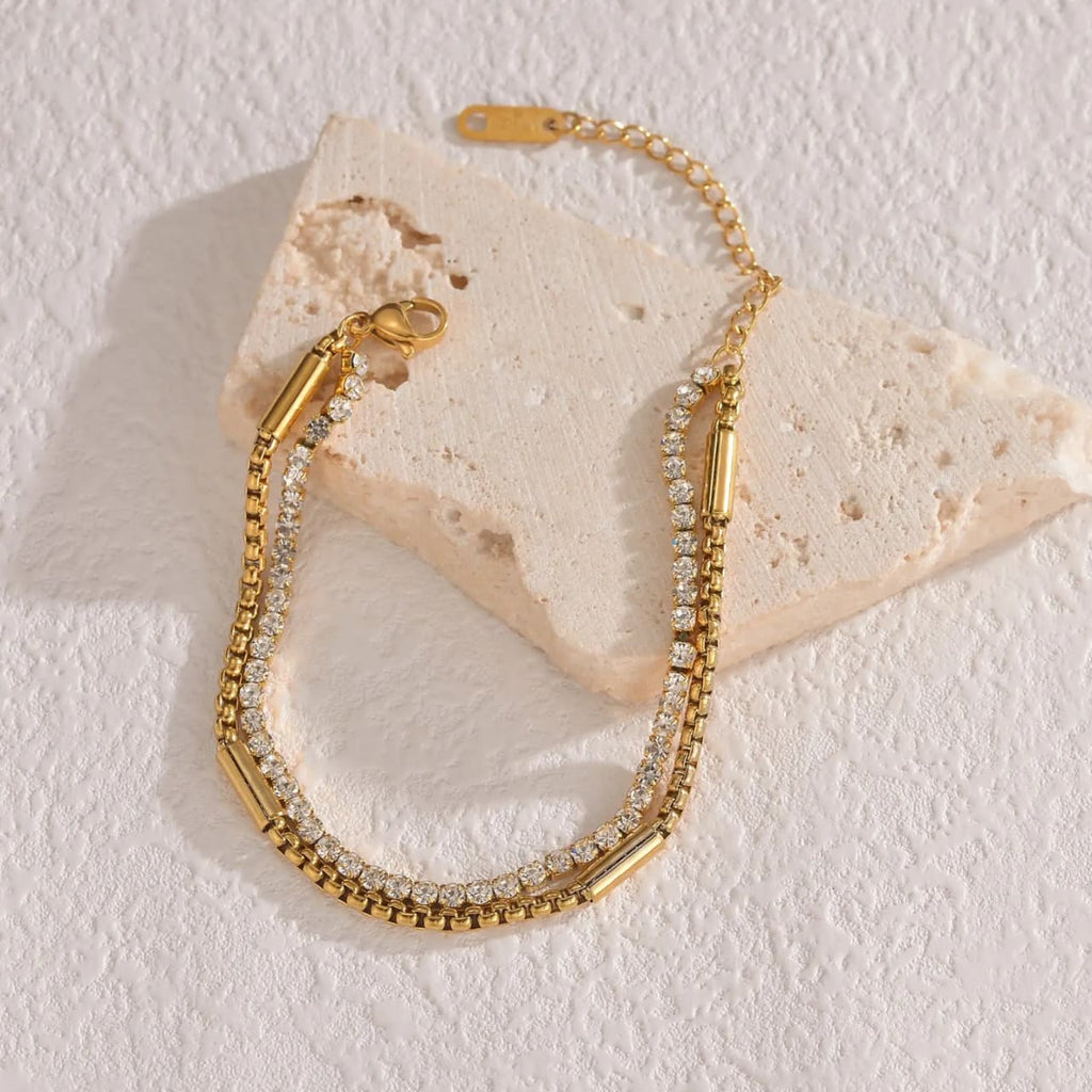 layered zircon bracelet
